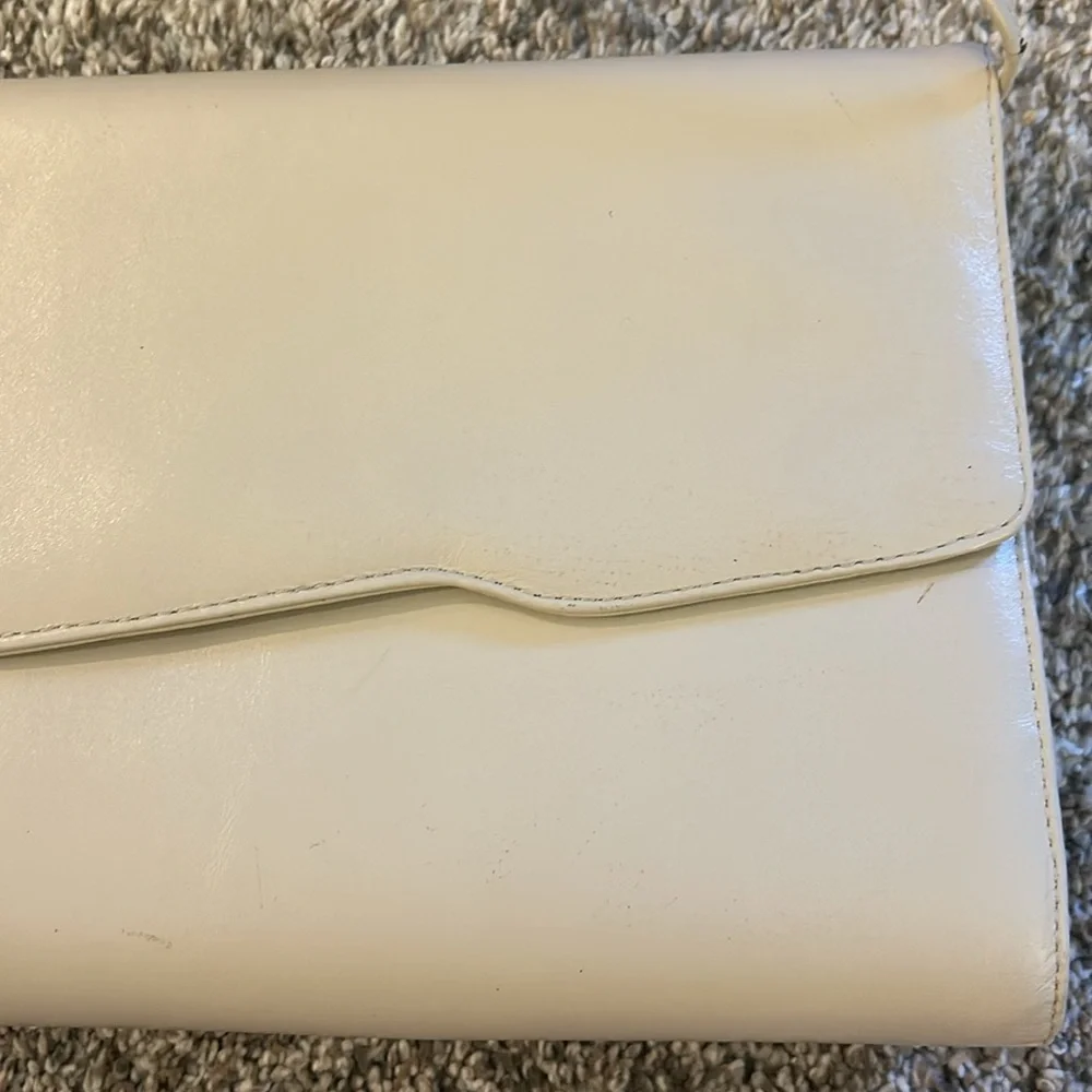 Vintage 80s Musa Leather cream-colored clutch Purse - Picture 4 of 8